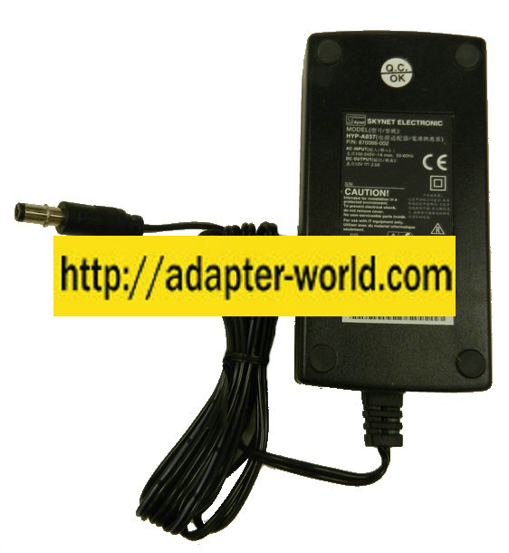 SKYNET HYP-A037 AC ADAPTER 5VDC 2400mA New -( ) 2x5.5mm Straigh